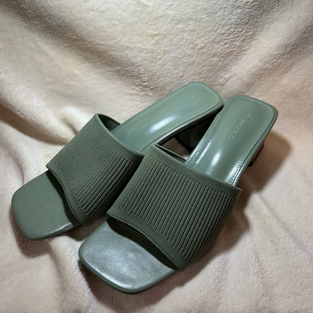 Olive Green Slide Loafers